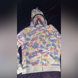 Camo Shark Face Hoodie